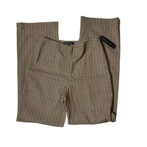 NWT Lafayette 148 New York Womens Mocha Pinstripe Pants pale pink Size 8